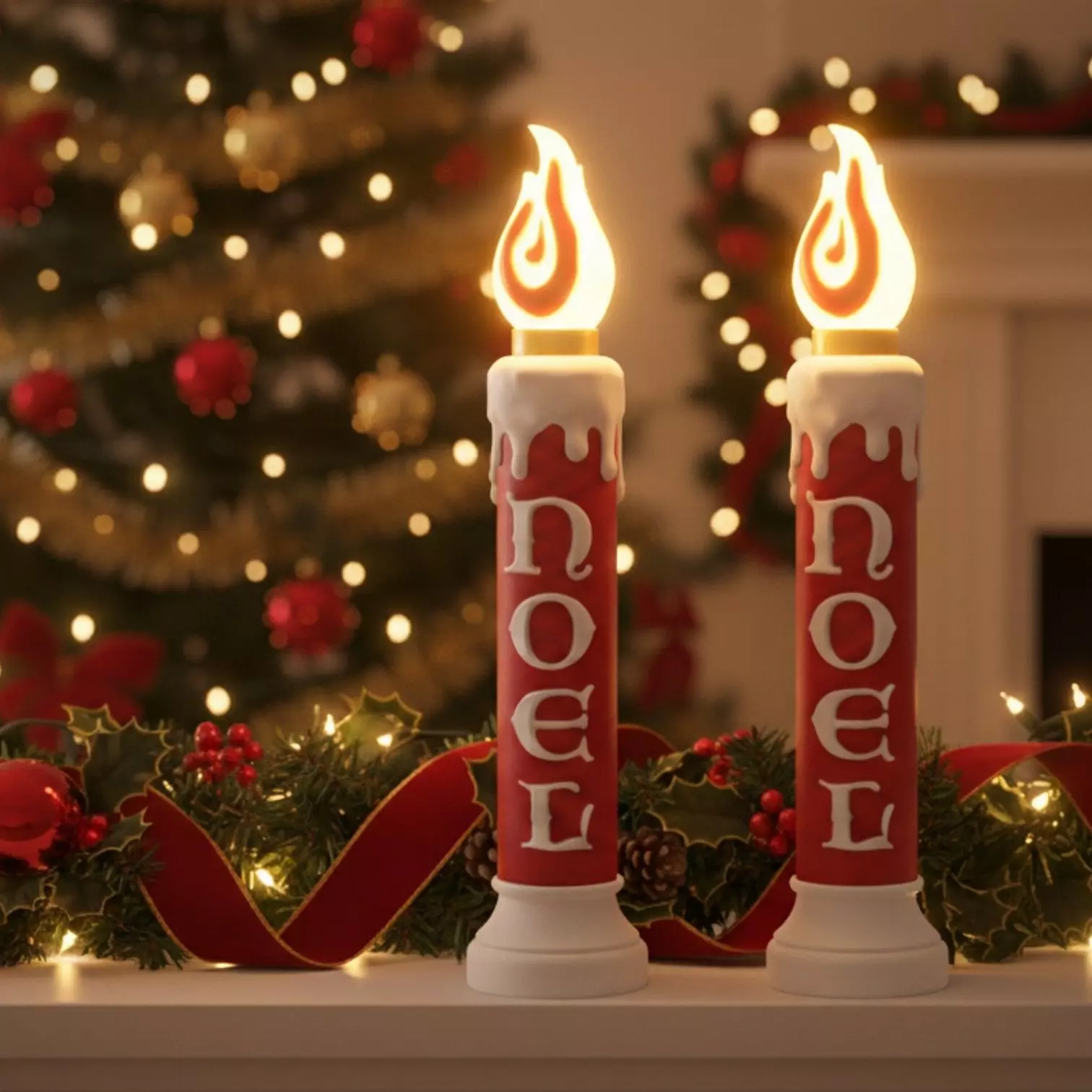 decorative christmas luminary candle 3D print model_2