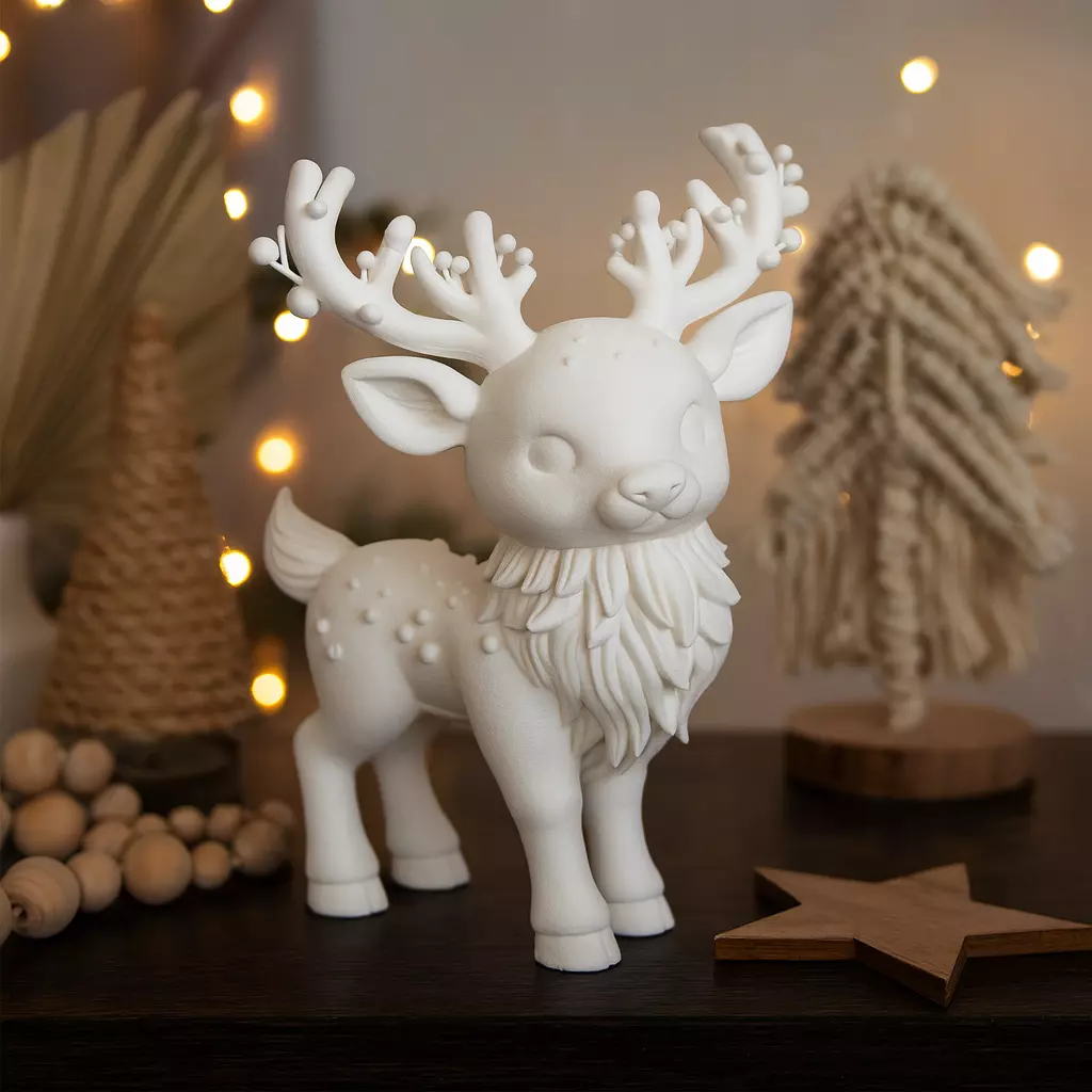 Magic Christmas Deer Figure Cute Reindeer Sculpture 3D print model_8