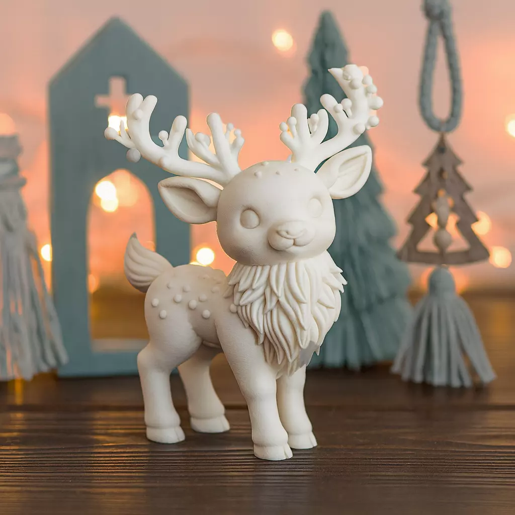 Magic Christmas Deer Figure Cute Reindeer Sculpture 3D print model_7