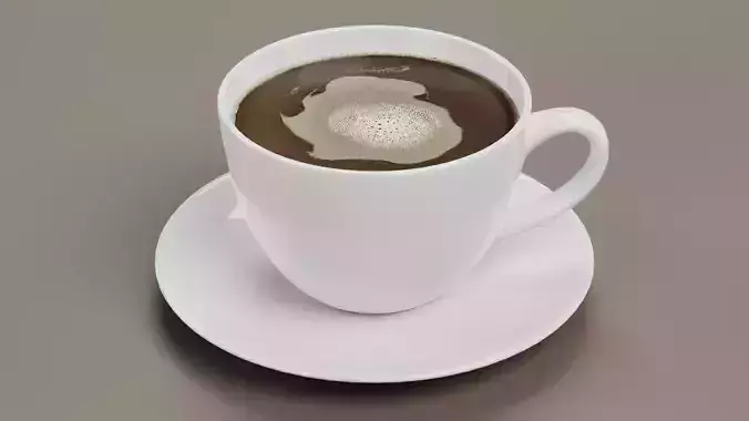 Cup of Coffee - Realistic Hot Beverage Serving 3D model