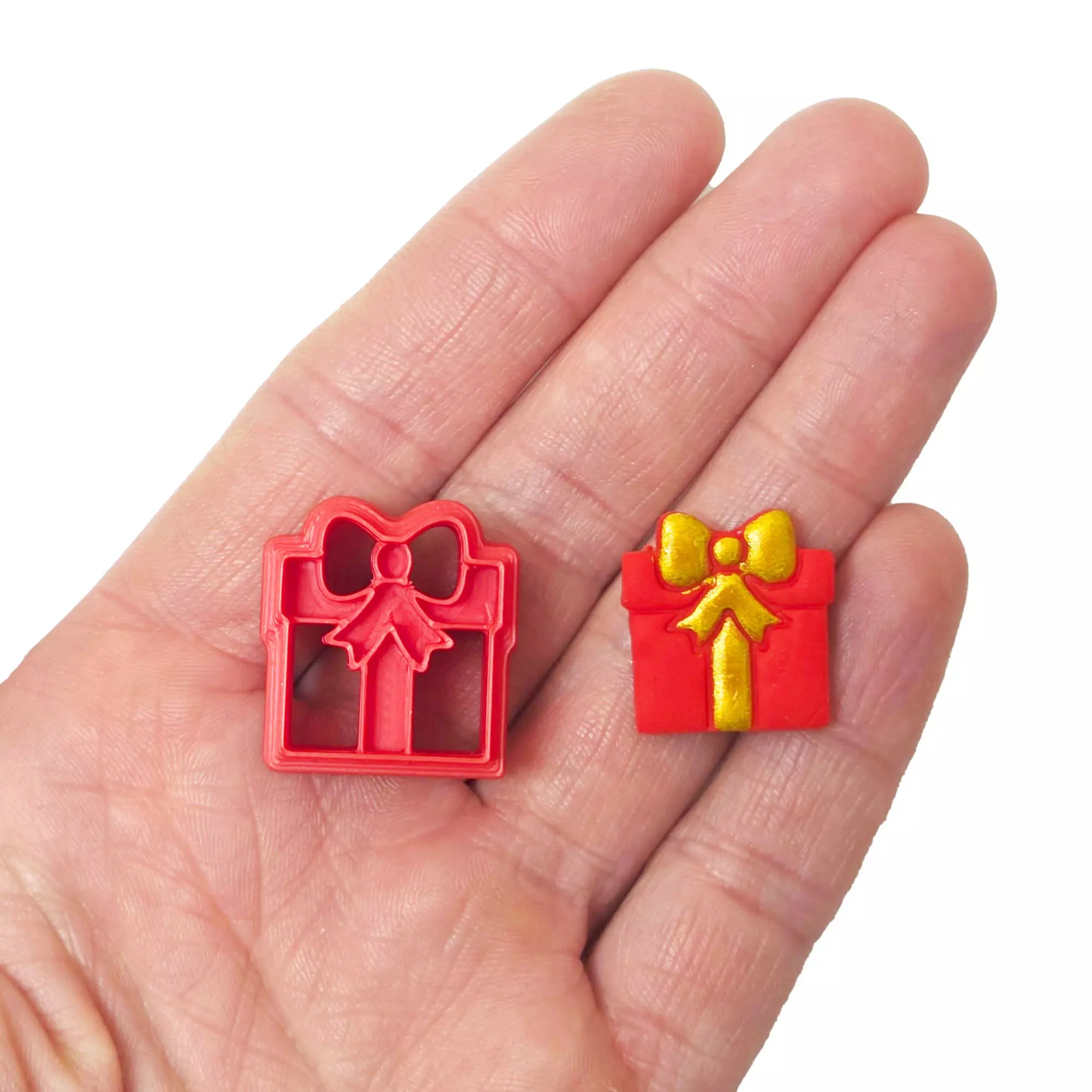 Christmas Present Clay Earrings Cutter 3D model_1