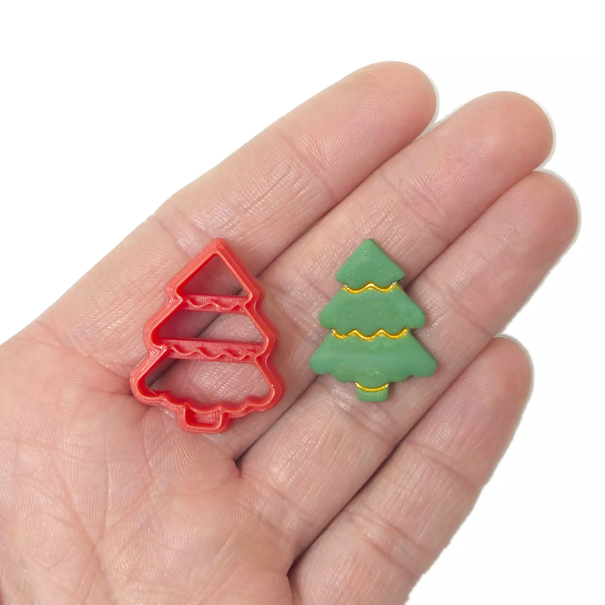 Christmas Tree Polymer Clay Earrings Cutter 3D model_1