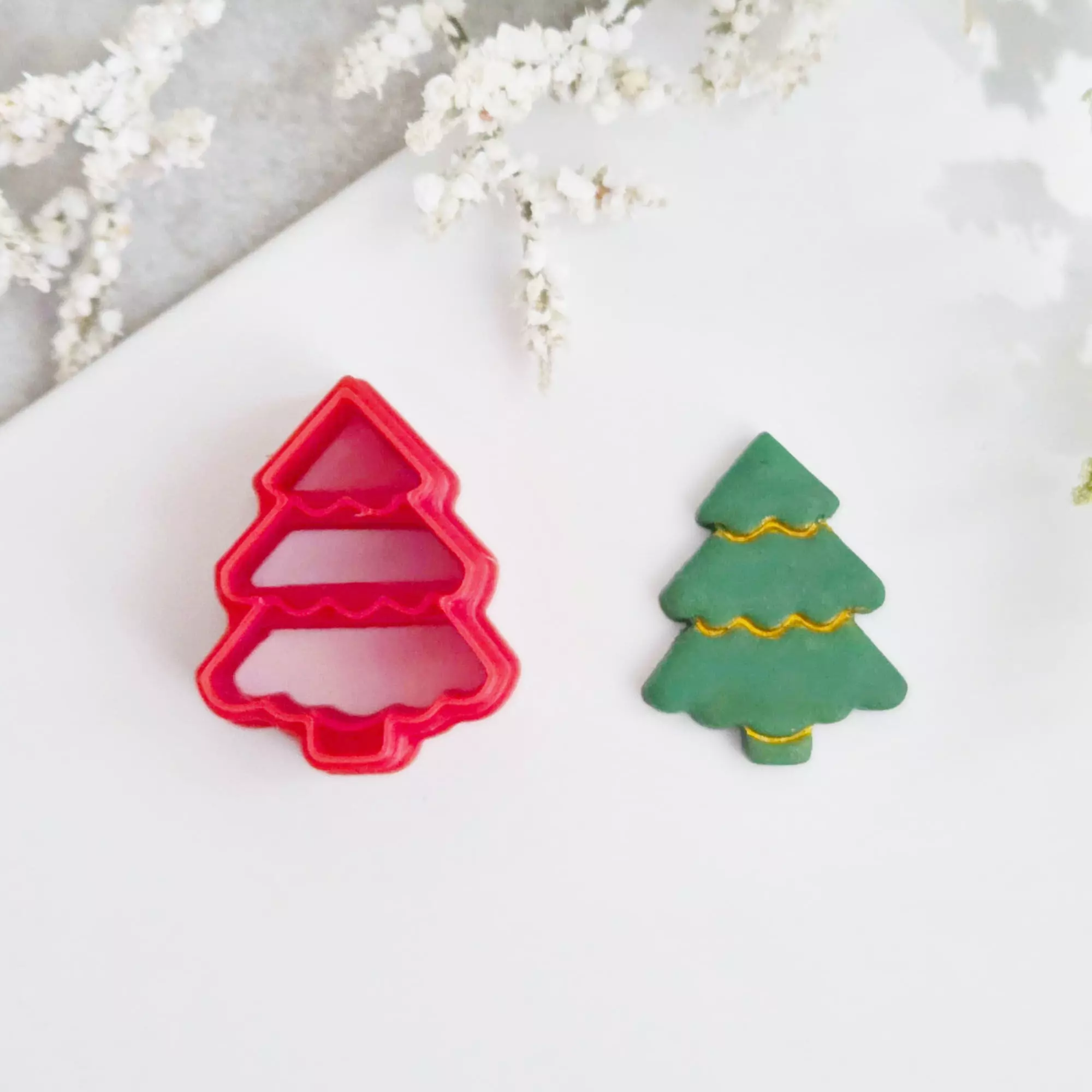 Christmas Tree Polymer Clay Earrings Cutter 3D model_0