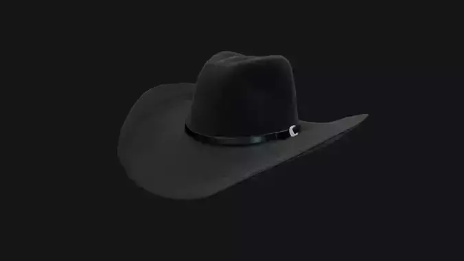 Black Western Cowboy Hat Game-Ready 3D Model Low-poly 3D model Black Western Cowboy Hat Game-Ready 3D Model Low-poly 3D model