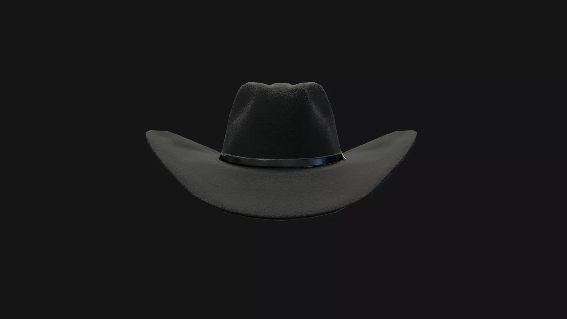 Black Western Cowboy Hat Game-Ready 3D Model Low-poly 3D model_6