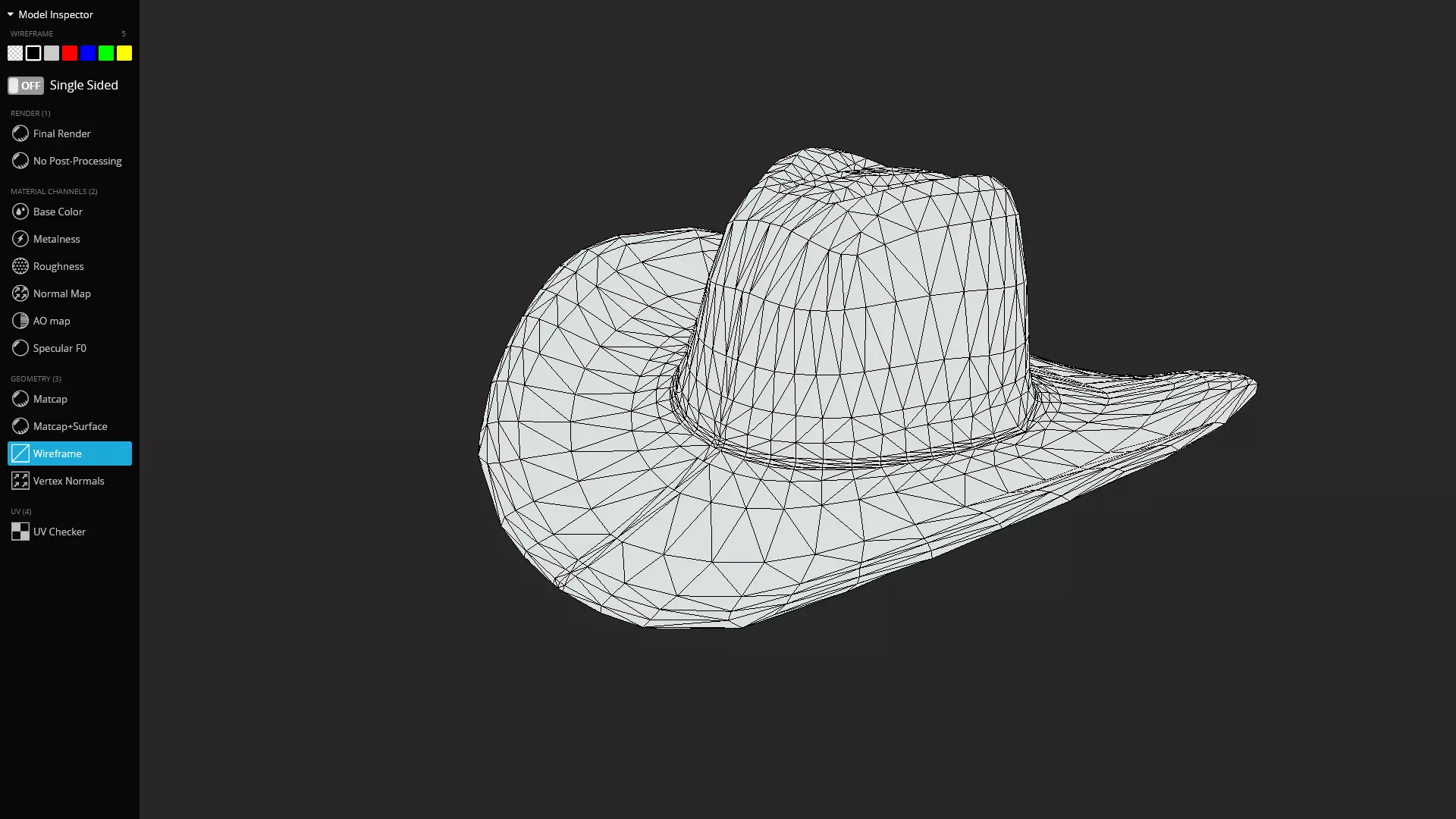 Black Western Cowboy Hat Game-Ready 3D Model Low-poly 3D model_17