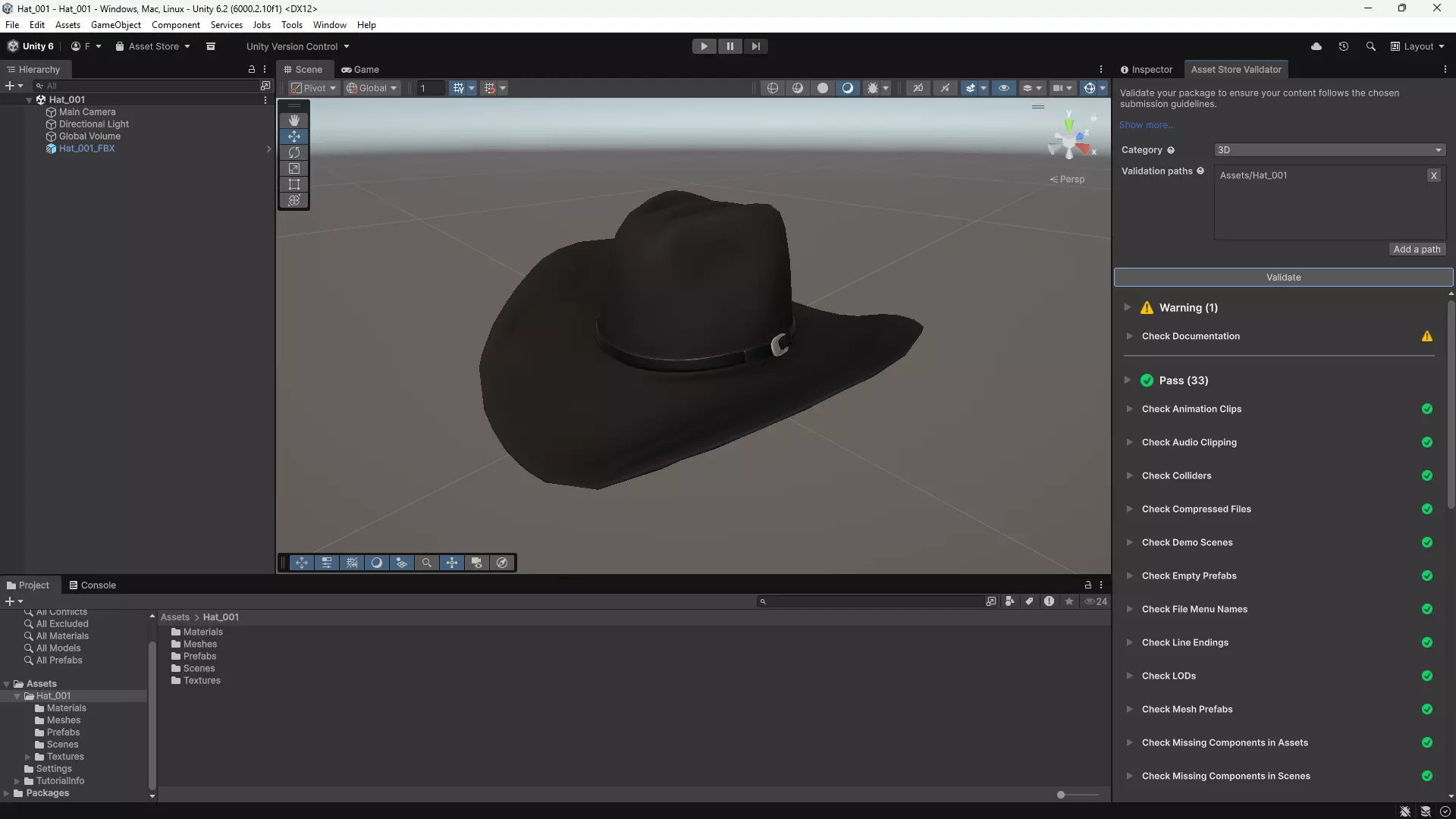 Black Western Cowboy Hat Game-Ready 3D Model Low-poly 3D model_4