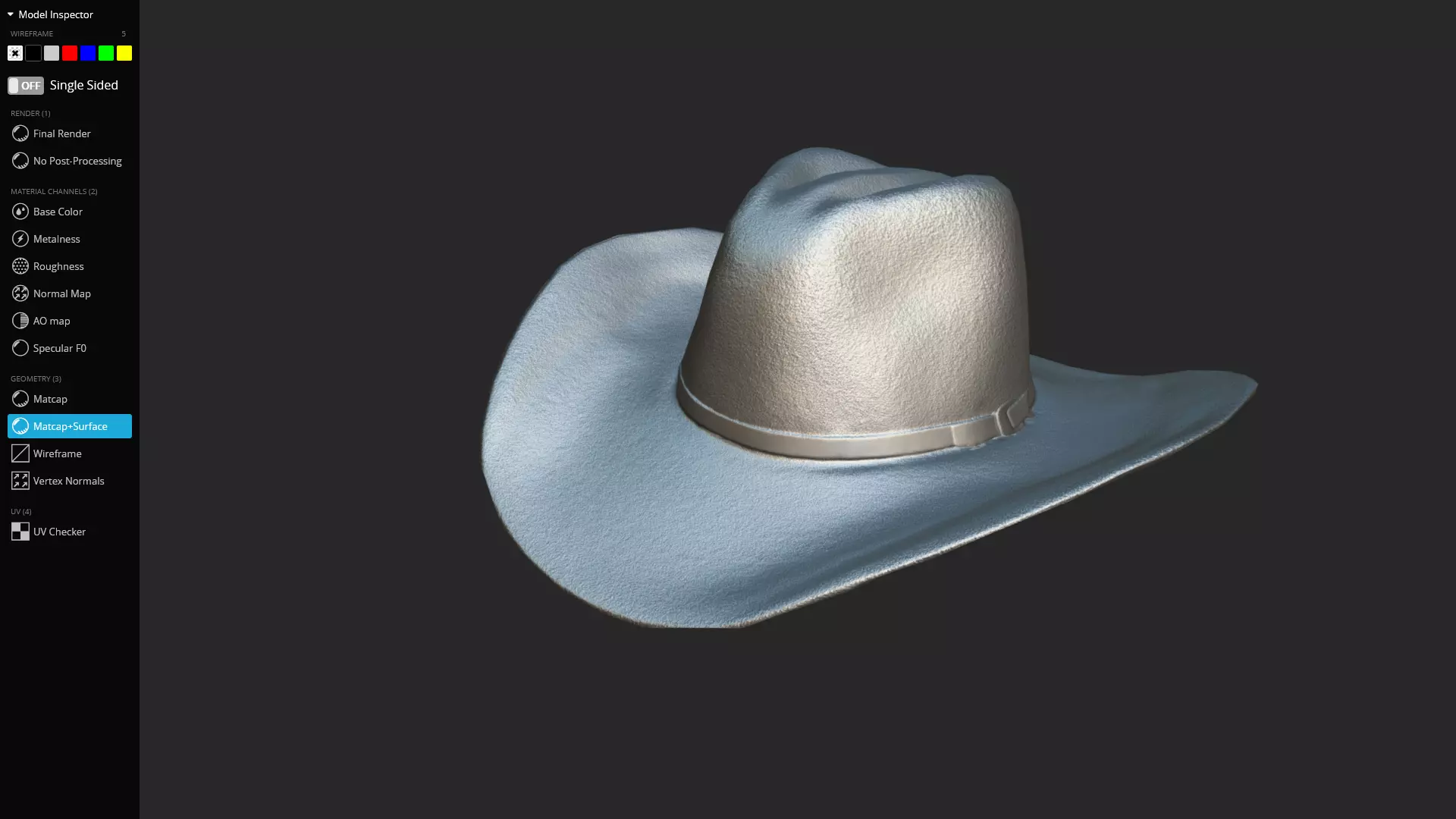 Black Western Cowboy Hat Game-Ready 3D Model Low-poly 3D model_16
