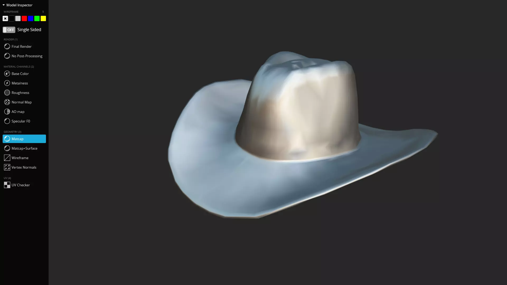Black Western Cowboy Hat Game-Ready 3D Model Low-poly 3D model_15