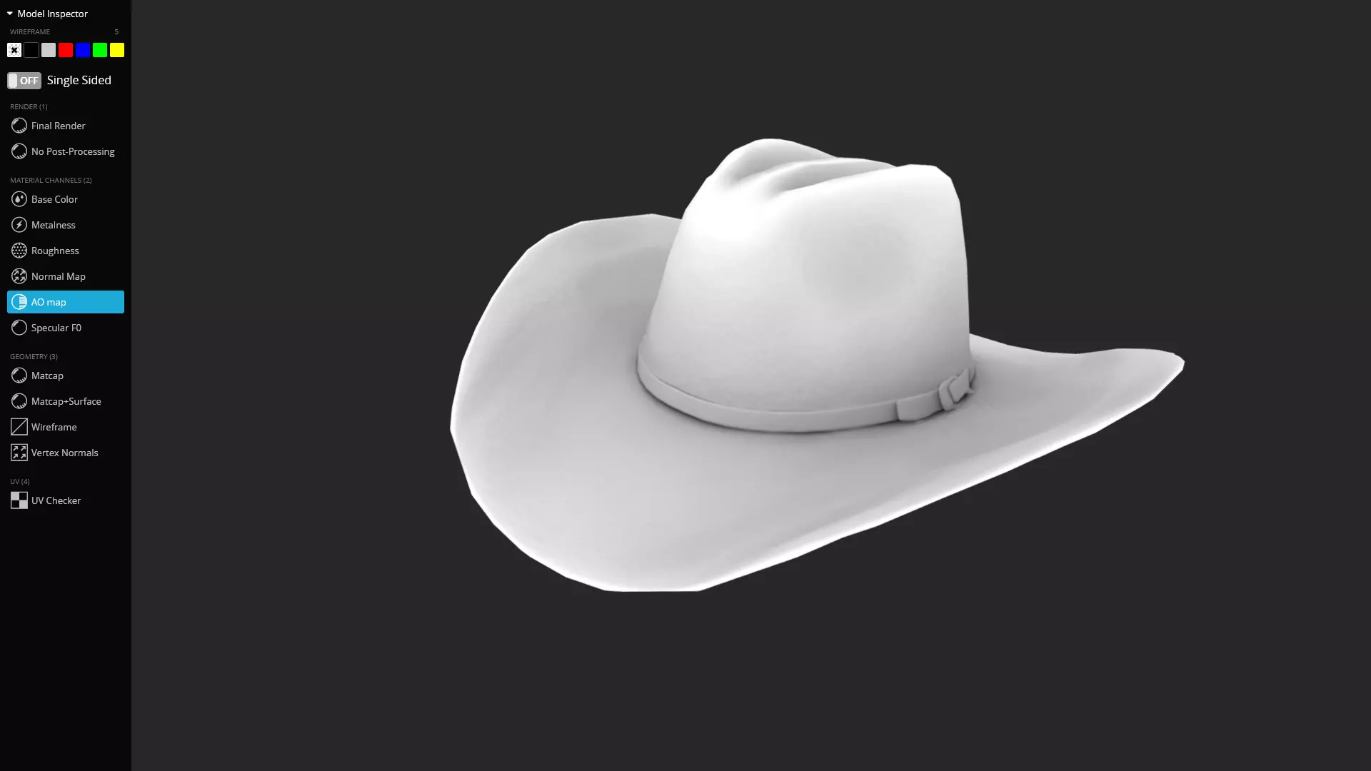 Black Western Cowboy Hat Game-Ready 3D Model Low-poly 3D model_14