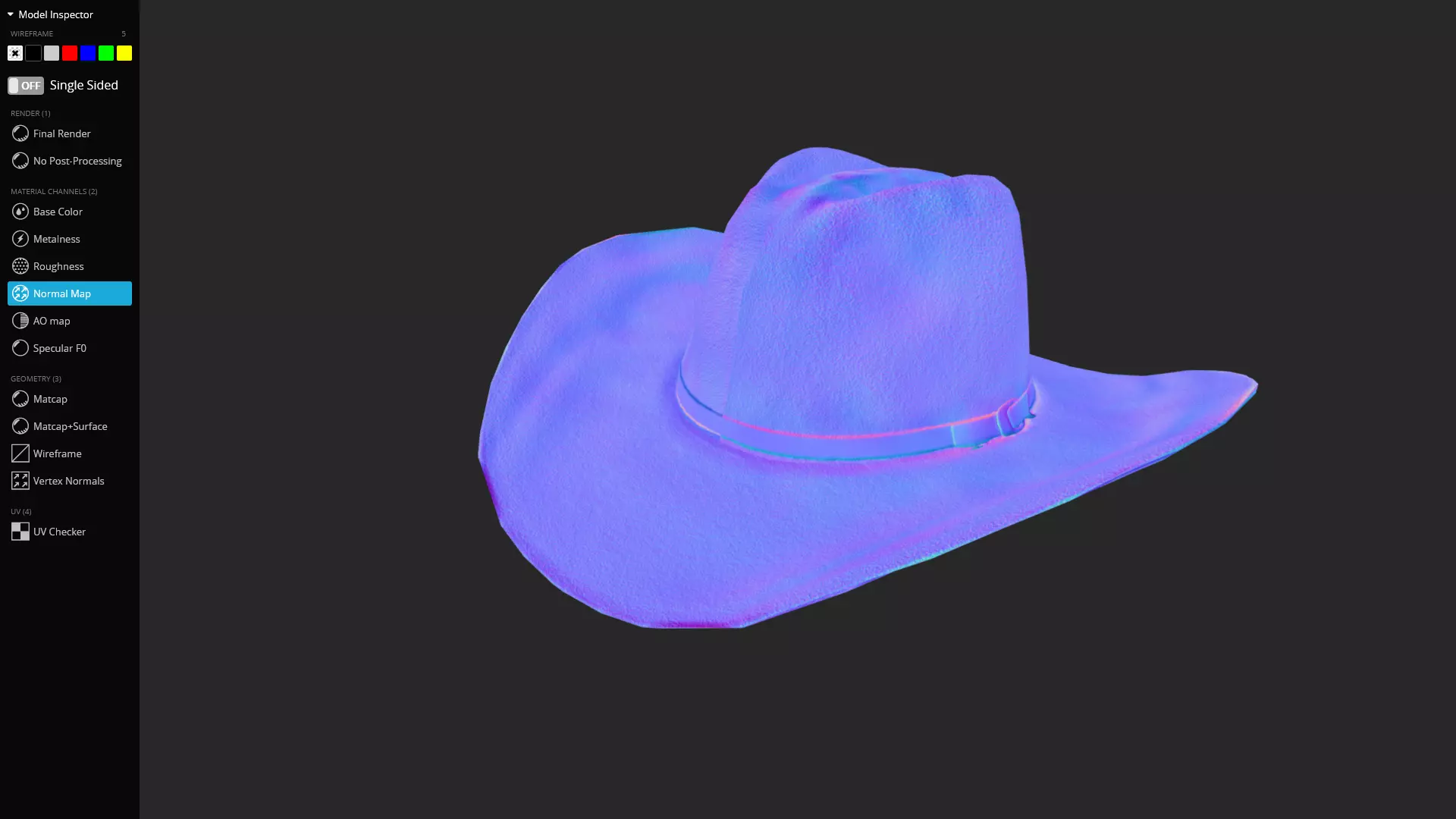 Black Western Cowboy Hat Game-Ready 3D Model Low-poly 3D model_13