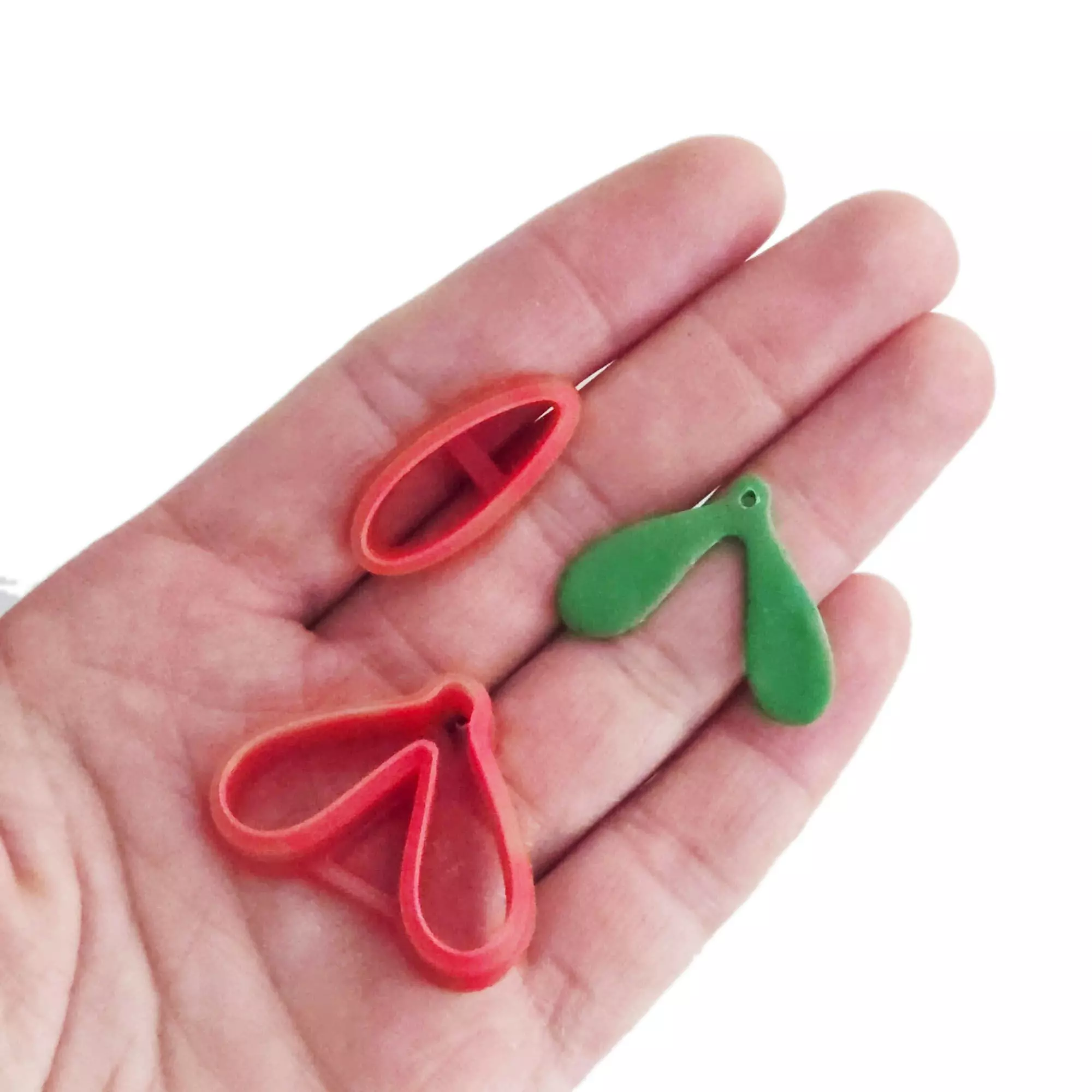 Mistletoe Polymer Clay Earrings Cutter Set of 2 3D model_1