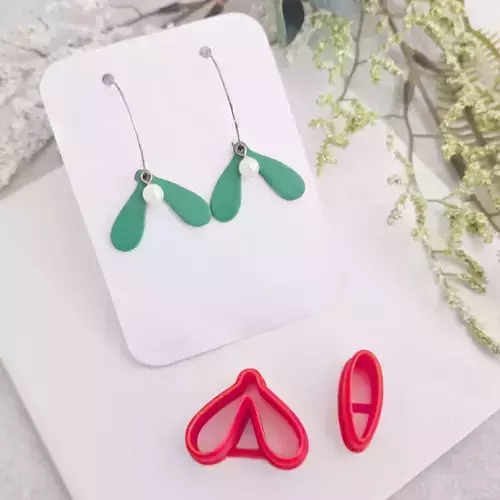 Mistletoe Polymer Clay Earrings Cutter Set of 2