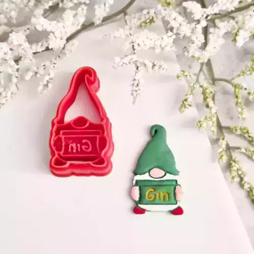 Gin Gnome Gonk Polymer Clay Earrings Cutter