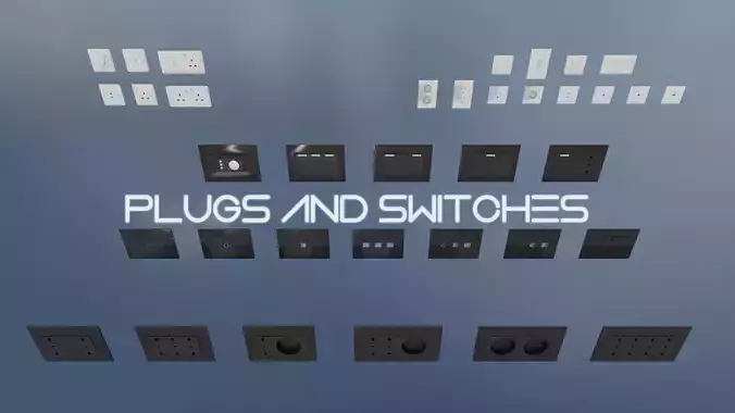 Plugs and Switches Low-poly 3D model