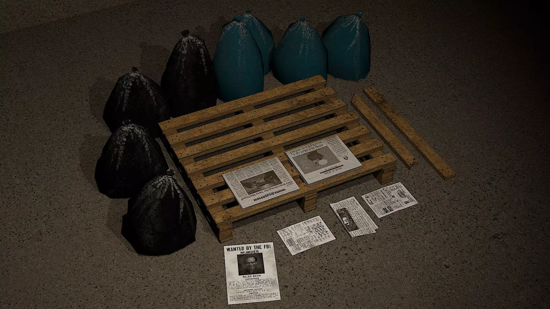 PSX Style Urban Trash Pack Low-poly 3D model_4