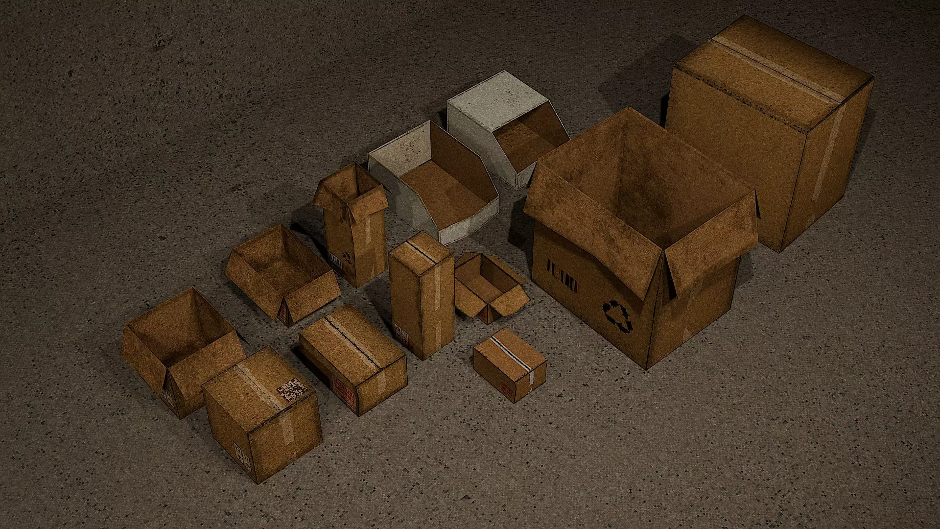 PSX Style Urban Trash Pack Low-poly 3D model_3