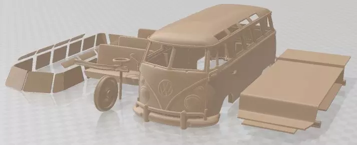 Volkswagen Transporter T1 Railway 1950 Printable Van 3D print model_0