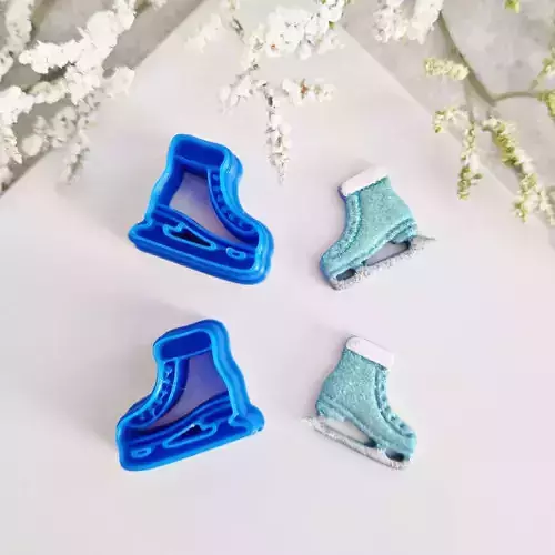 Mini Ice Skates Polymer Clay Earrings Cutter