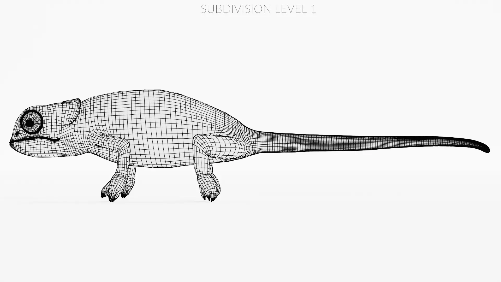 -Flap Necked Chameleon - Chamaeleo Dilepis Rigged- 3D model_15