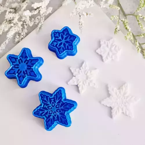 Snowflake Polymer Clay Earrings Cutter Set of 3