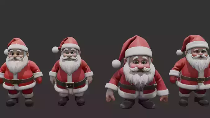 Santa Clauses ready for 3D print 3D print model
