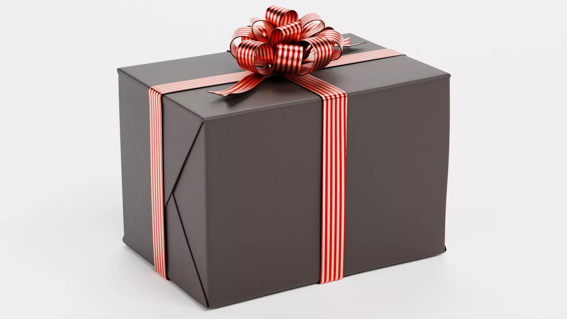 Gift Box V1 - Festive Present with Red and Gold Bow 3D model