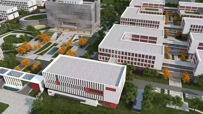 School Building04 Low-poly 3D model 6
