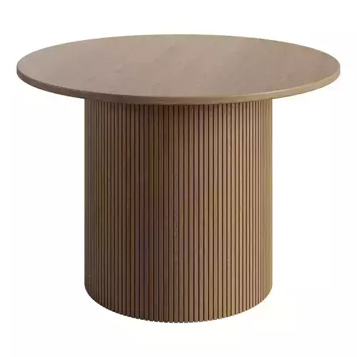 Round coffee table with corrugated cylindrical