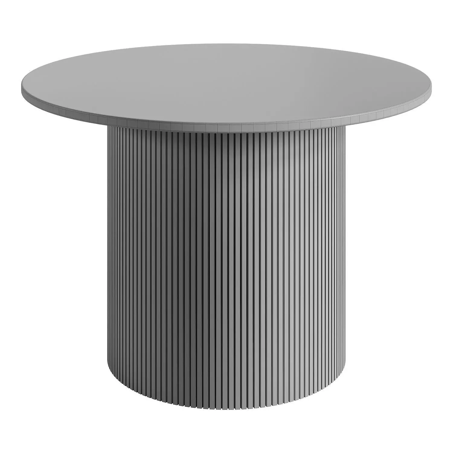 Round coffee table with corrugated cylindrical Low-poly 3D model_2
