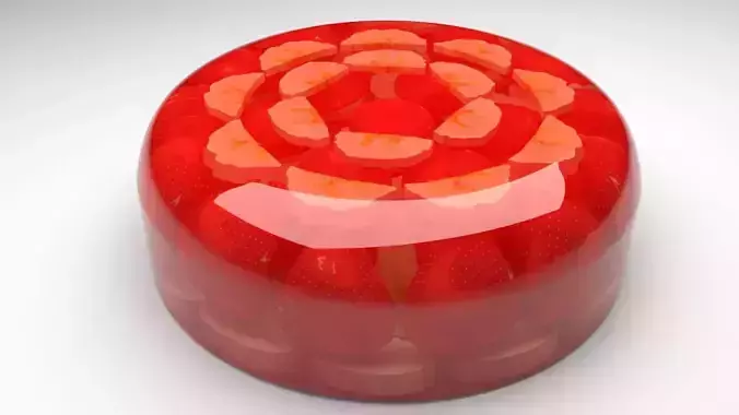 Fruit Jelly Cake 3D model 6