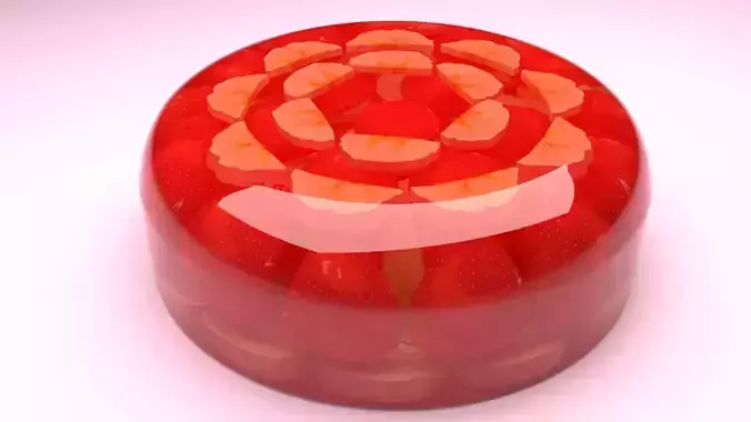 Fruit Jelly Cake 3D model 7