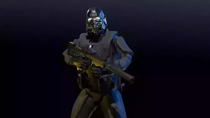 Special Forces Sci-Fi Soldier Low-poly 3D model Special Forces Sci-Fi Soldier Low-poly 3D model