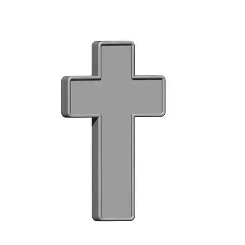 Low Poly Blank Cross with Border Flat Back