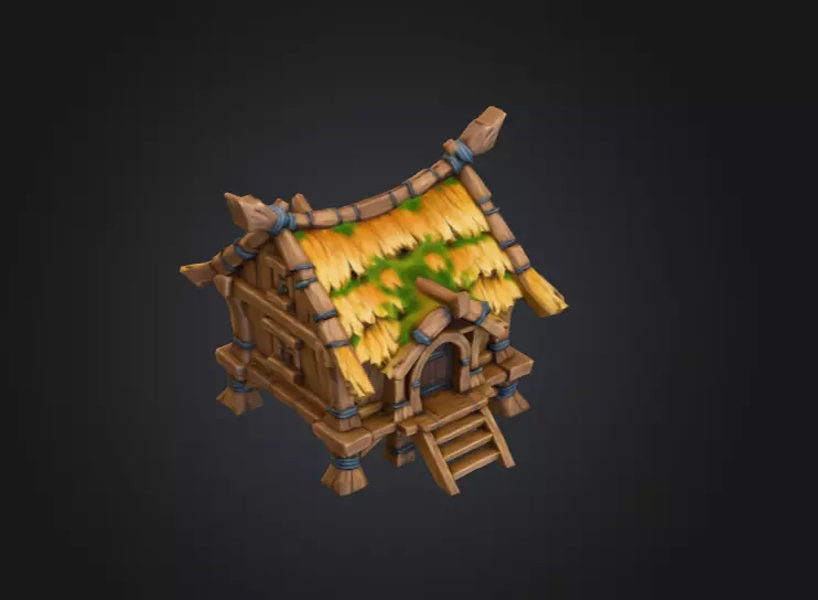 Rustic Cabin Model Low-poly 3D model_5