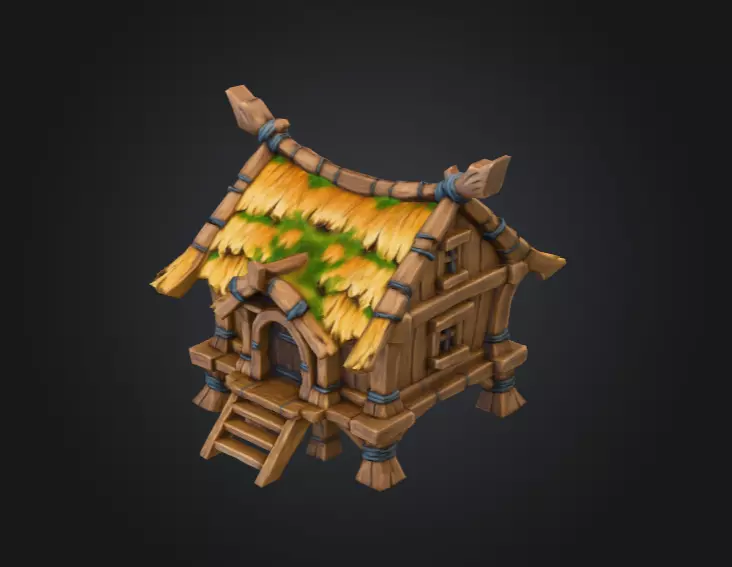Rustic Cabin Model Low-poly 3D model_9