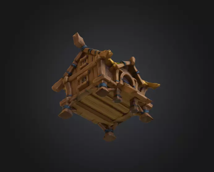 Rustic Cabin Model Low-poly 3D model_12