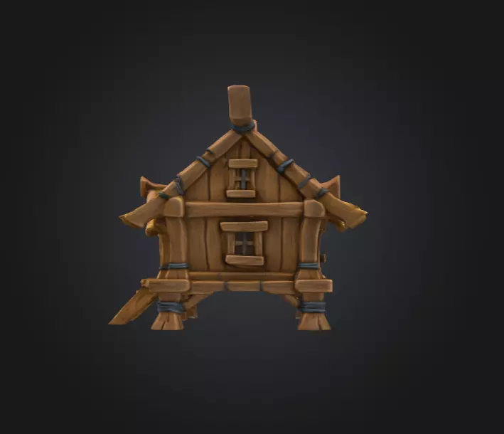 Rustic Cabin Model Low-poly 3D model_14