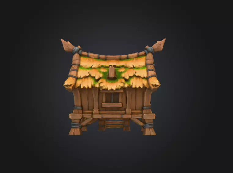 Rustic Cabin Model Low-poly 3D model_8