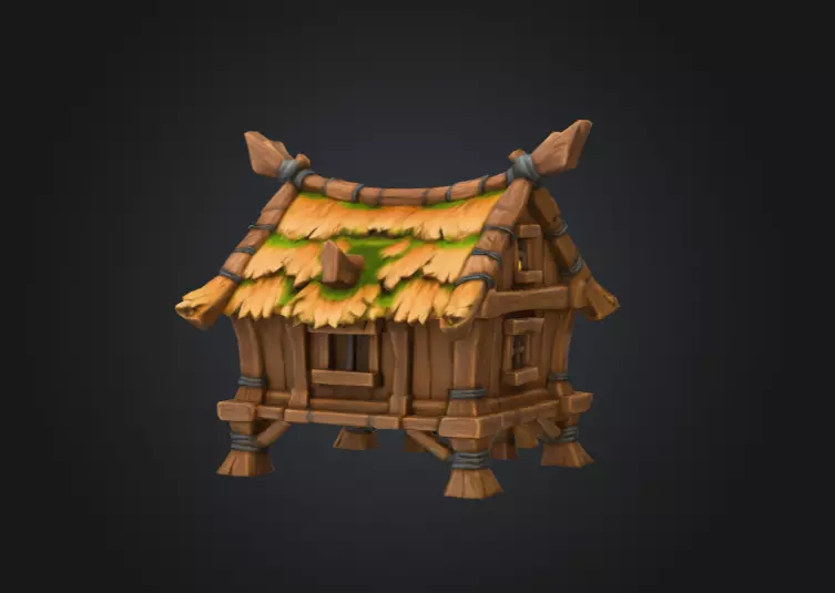 Rustic Cabin Model Low-poly 3D model_10