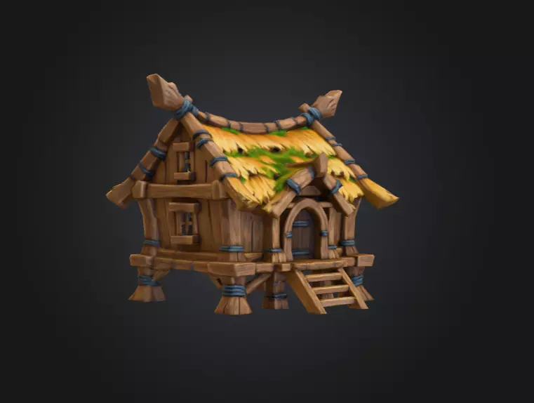 Rustic Cabin Model Low-poly 3D model_7