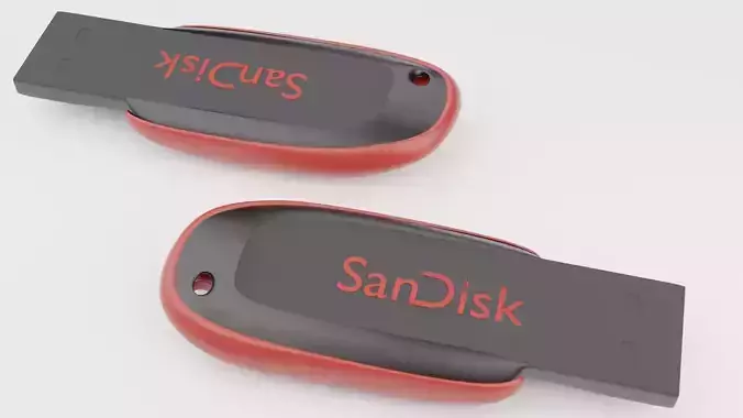 Pen-Drive 3D Model Low-poly 3D model