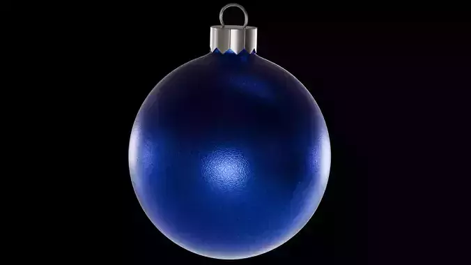 Blue Christmas Ornament Ball 3D Model - Decorative Bauble