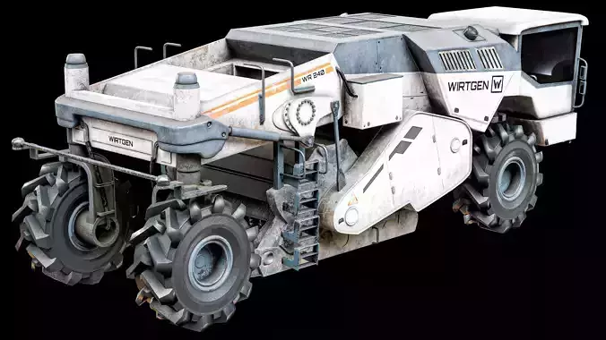Road Recycler And Soil Stabilizer Vehicle Wirtgen WR 240 PBR Low-poly 3D model 7