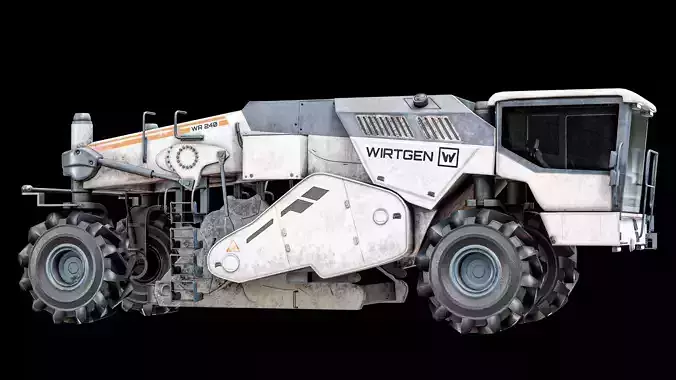 Road Recycler And Soil Stabilizer Vehicle Wirtgen WR 240 PBR Low-poly 3D model 5