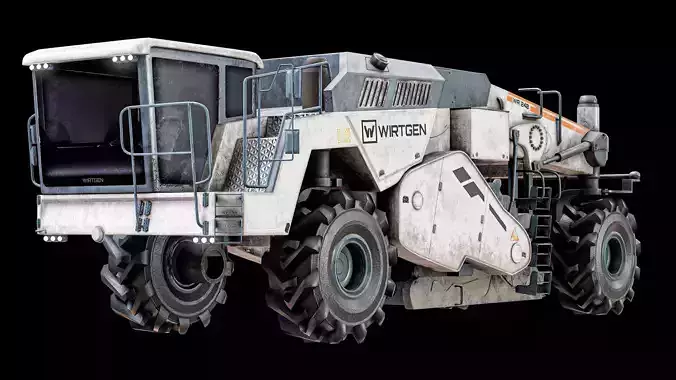 Road Recycler And Soil Stabilizer Vehicle Wirtgen WR 240 PBR Low-poly 3D model 3