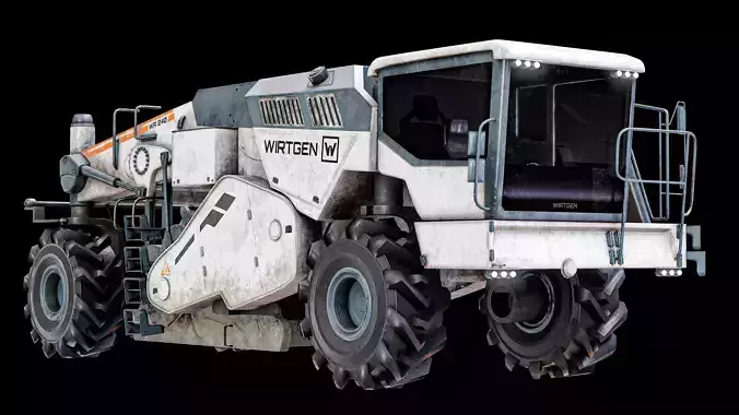 Road Recycler And Soil Stabilizer Vehicle Wirtgen WR 240 PBR Low-poly 3D model 4