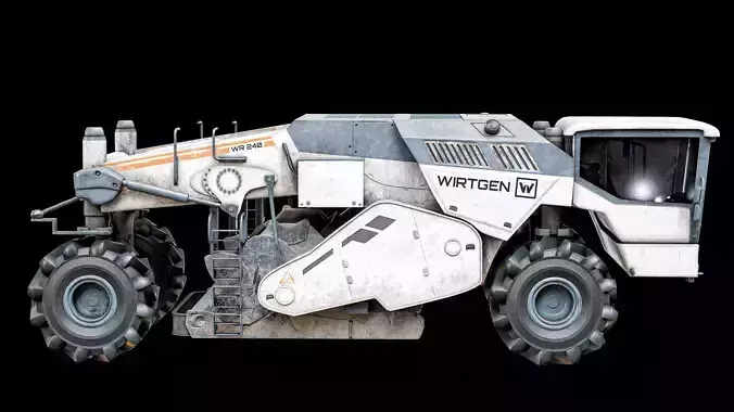 Road Recycler And Soil Stabilizer Vehicle Wirtgen WR 240 PBR Low-poly 3D model 6