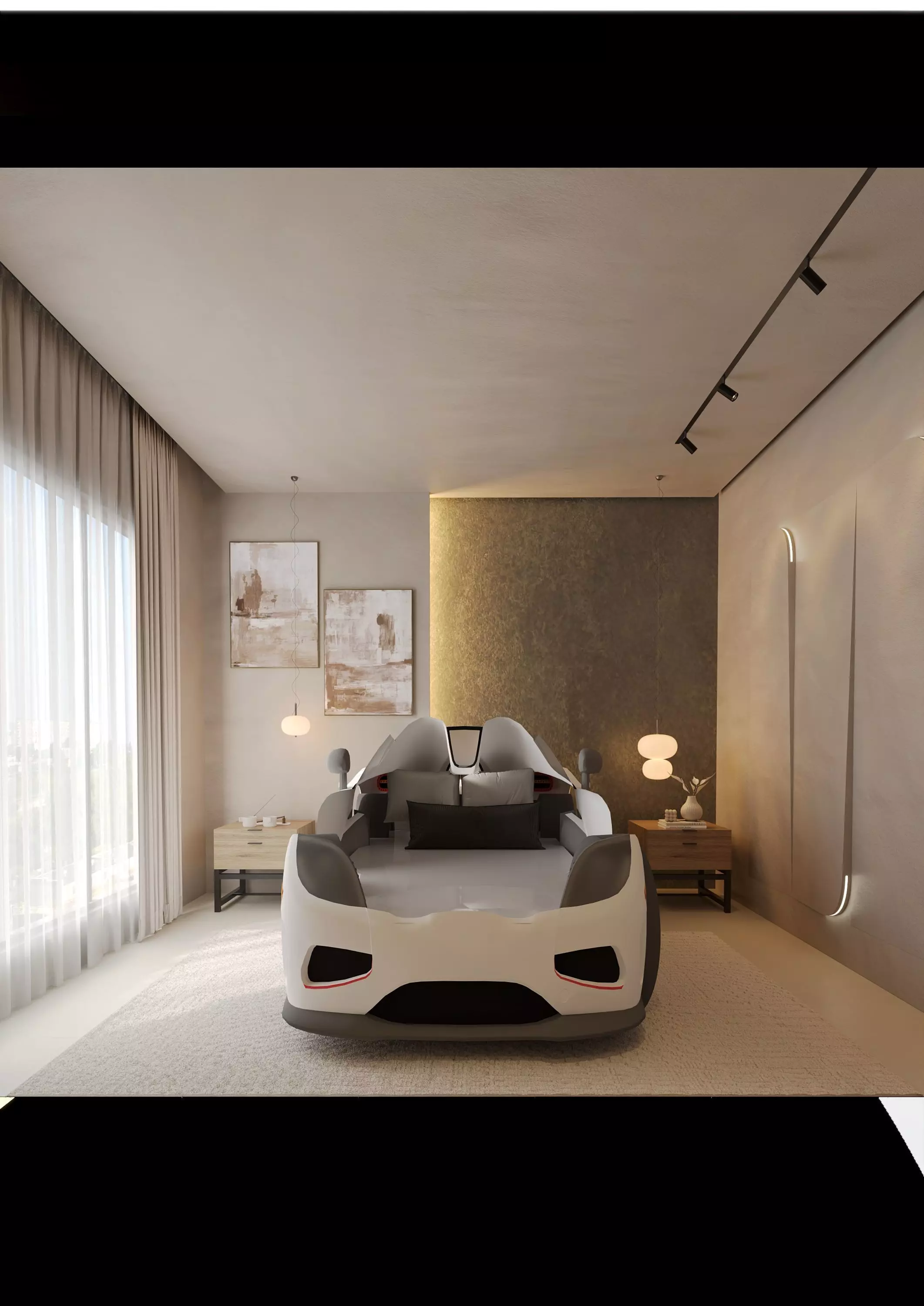 Sports Car Bed 3D Model 3D model