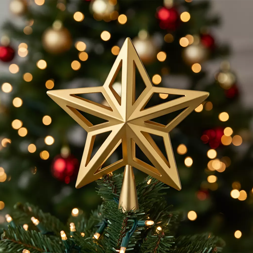 Geometric Star Christmas Tree Topper STL File  3D Printable 3D print model_2